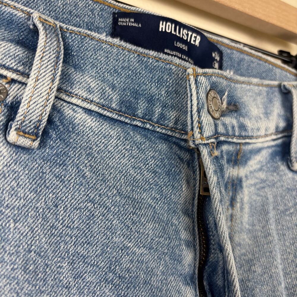 NWT Hollister Epic Flex Loose Men's Jeans 34 x30 Light Wash - Picture 7 of 12
